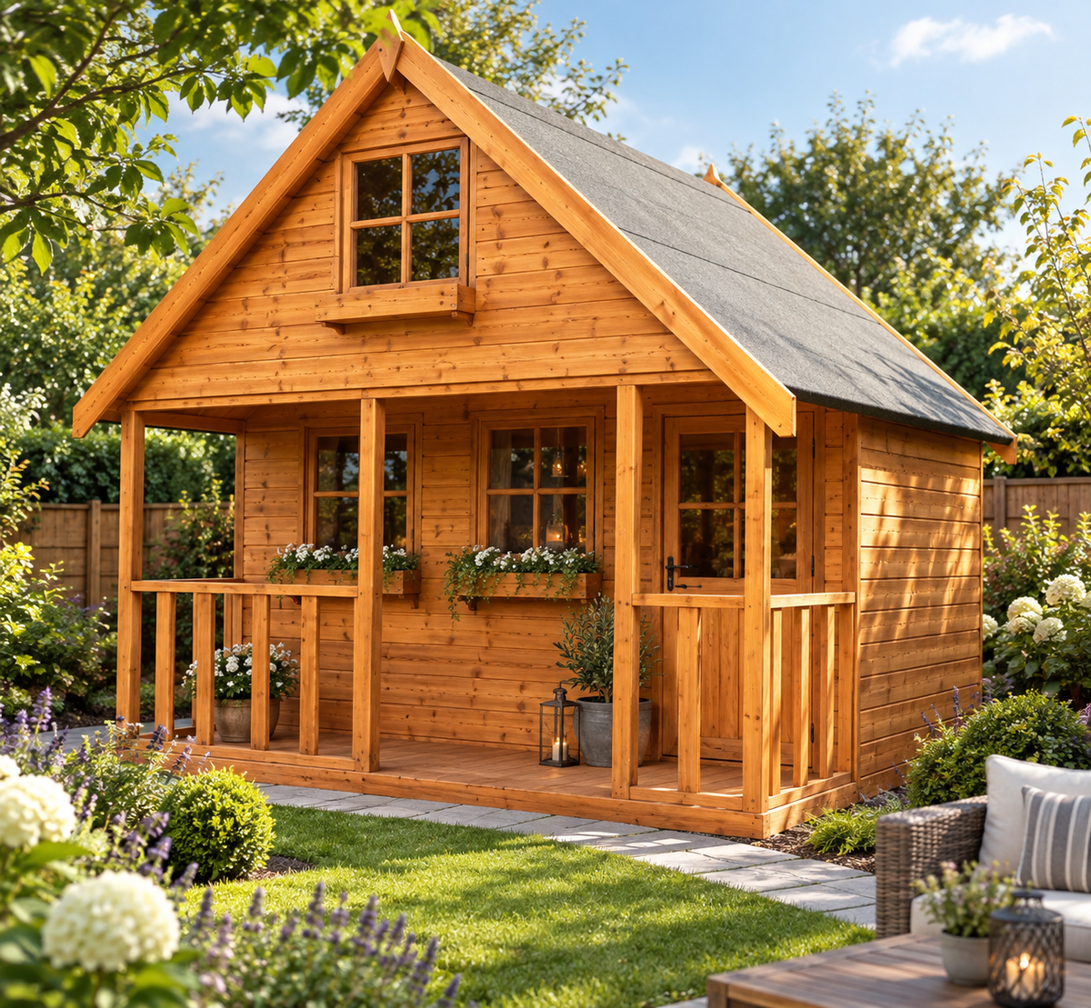 Chateau Wooden Childrens Playhouse